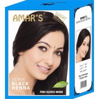 AMAR'S Super Black Henna (10 Packs x 6 Sachets x 10 g)