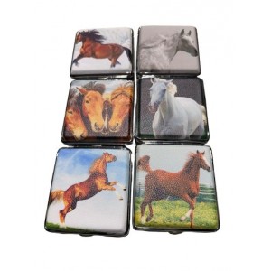 Cigarette Case - Metal Horse - 20 King Size (12)