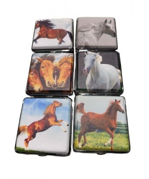 Cigarette Case - Metal Horse - 20 King Size (12)
