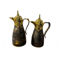 2 Pieces Vacuum Thermos 1 L+ 0.5 L w/Green Glass - OG-1208 (6)