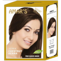 AMAR'S Super Chestnut Henna (10 Packs x 6 Sachets x 10 g)