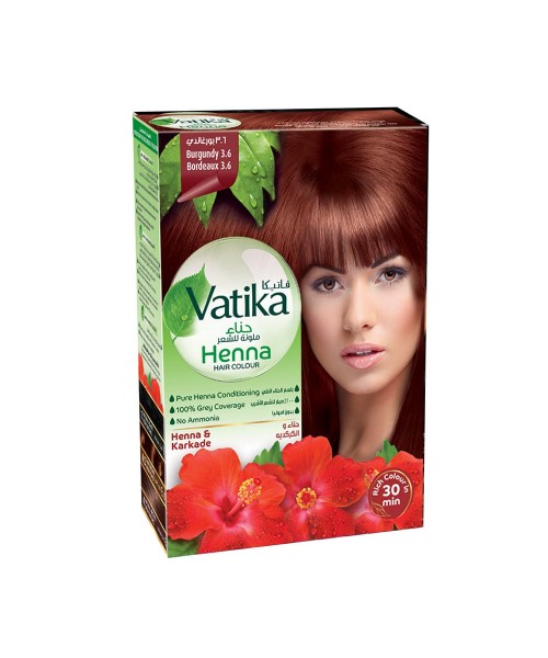 Vatika Henna - Burgundy (10 Packs x 6 Sachets x 10 g)