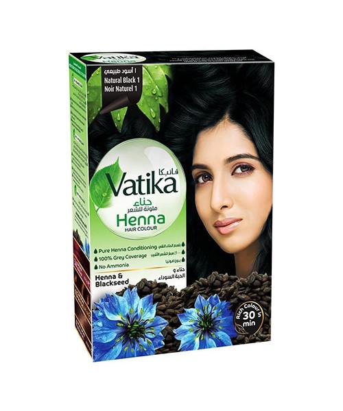 Vatika Henna - Natural Black (10 Packs x 6 Sachets x 10 g)