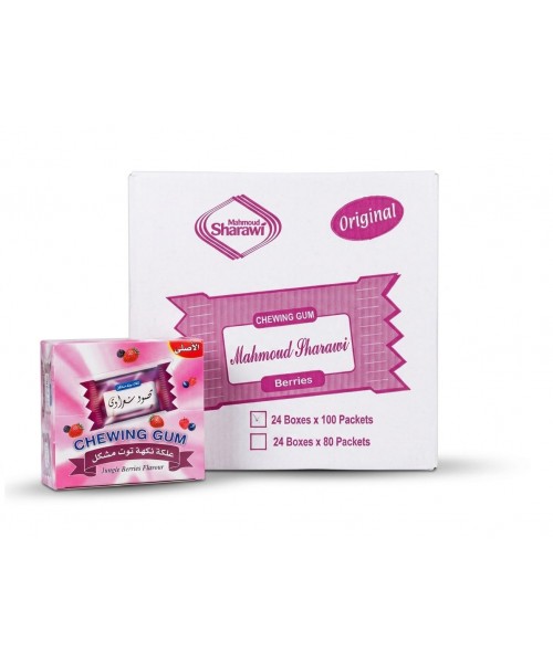 Sharawi Brothers (SB) Gum - BERRIES (24 boxes x 100 Packs of 2)