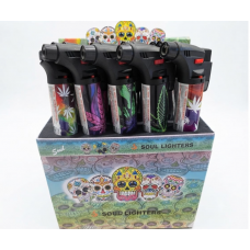 Soul Single Torch Lighter (15/Display) - Weed 01 Soul Single Torch Lighter (15/Display) - Weed 01