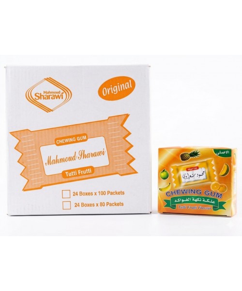 Sharawi Brothers (SB) Gum - Tutti Frutti (24 boxes x 100 Packs of 2)