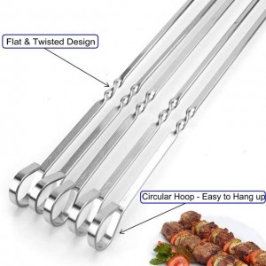 Stainless Steel Twist BBQ Skewers (6 Pcs/Pack) (60x0.07x0.15 cm) (4-23) (50)