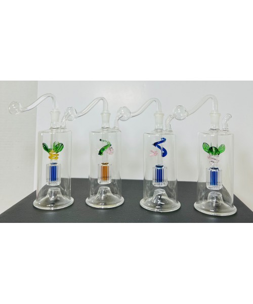Water Pipe - 6" Fancy Oil w/Percolator & Glowing Light (SGP-004)
