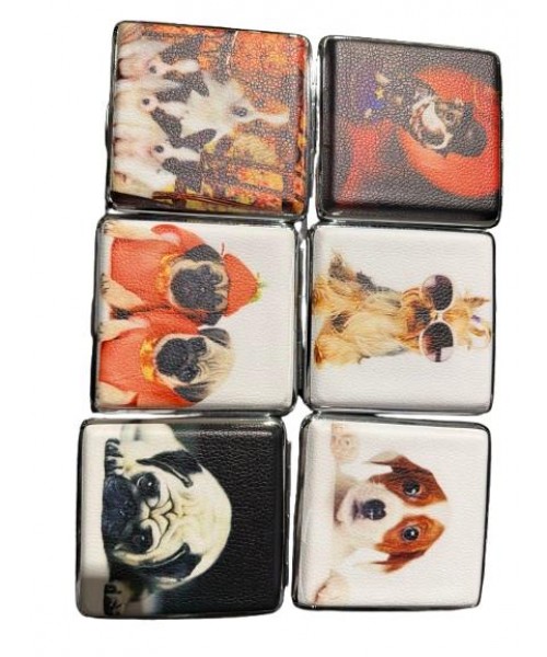 Cigarette Case - Metal Dog - 20 King Size (12). Cigarette Case - Metal Dog - 20 King Size (12).