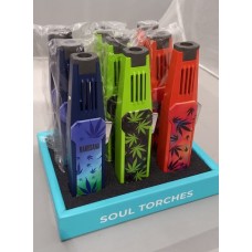 6.5" Soul Marijuana Torch Lighter (9/Display) 6.5" Soul Marijuana Torch Lighter (9/Display)