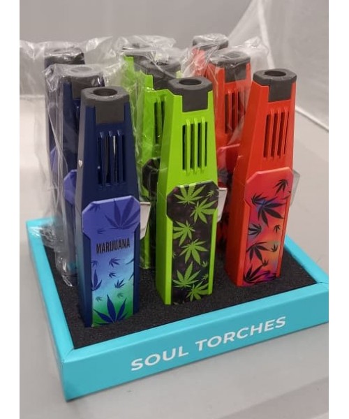 6.5" Soul Marijuana Torch Lighter (9/Display)