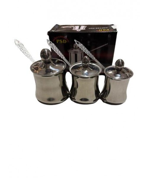 3 Piece Coffee Warmer Set w/Lid - Silver