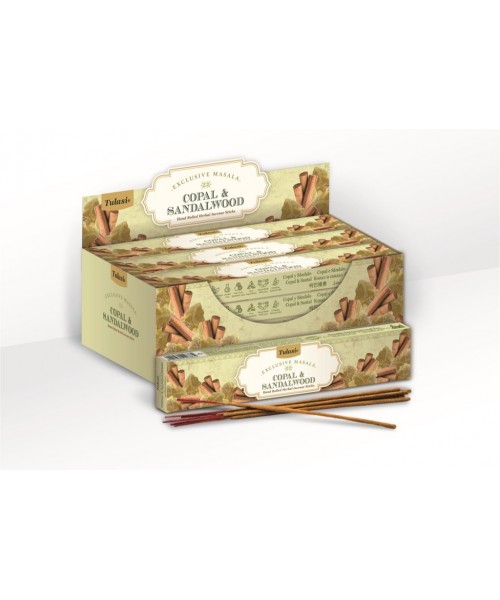 Incense - Tulasi Masala 15g Copal & Sandalwood (Box of 12) Incense - Tulasi Masala 15g Copal & Sandalwood (Box of 12)