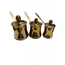 3 Piece Coffee Warmer Set w/Lid - Gold