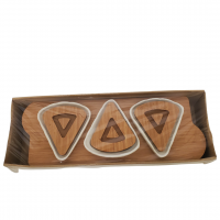 3 Piece Glass Breakfast Set with Bamboo Tray