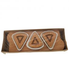 3 Piece Glass Breakfast Set with Bamboo Tray