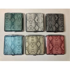 Metal Cigarette Case w/Snake Skin Design (12)