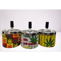 Press Round Ashtray - Marijuana (9 cm dia)