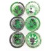 Glass Ashtray - Round / Display of 6 Hemp I