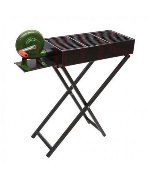 BBQ Grill With Stand & Blower (80x25 Cm) w/Adjustable Height (60 or 70 Cm) (3-5)
