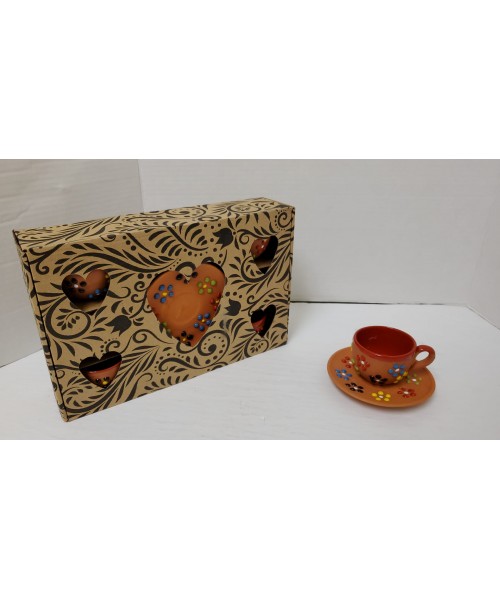 Clay Coffee Cups & Saucers (12 Pieces) (PSH16/25)