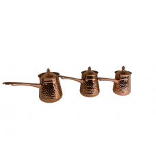 Coffee Warmer W/ Lid Copper Color (Set Of 3) (1241-4)