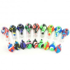 Hand Pipe - 7" Silicone W/ built-in Honey Comb Percolator