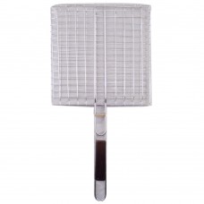 Grill Net With Wood Handle (25 CM x 25 CM) (3-15)