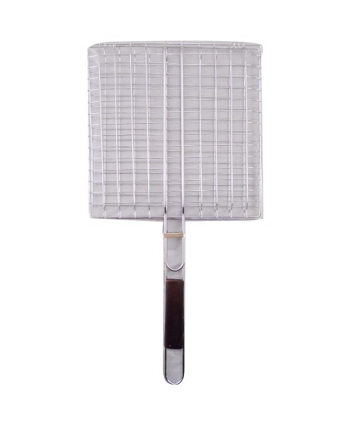 Grill Net With Wood Handle (25 CM x 25 CM) (3-15)