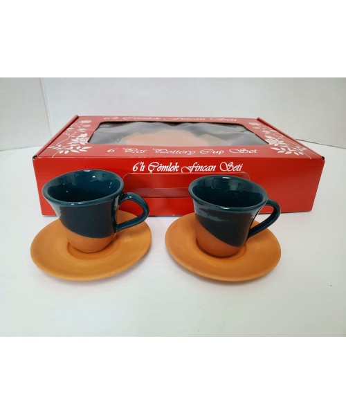 Clay Coffee Cups & Saucer Set (12 pcs) (PSH575)