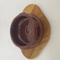 Clay Casserole Dish W/Bamboo Tray - 11cm