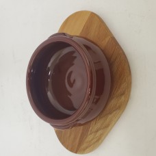 Clay Casserole Dish W/Bamboo Tray - 11cm