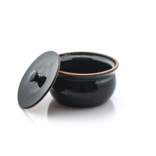 Casserole Clay Pot (Black Glazed) - (16*11cm) (PSH503)