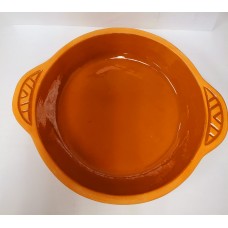 Clay Round Tray with Handle (20*3 cm)