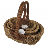 Fancy Oval Wicker Baskets - 3 Piece Set