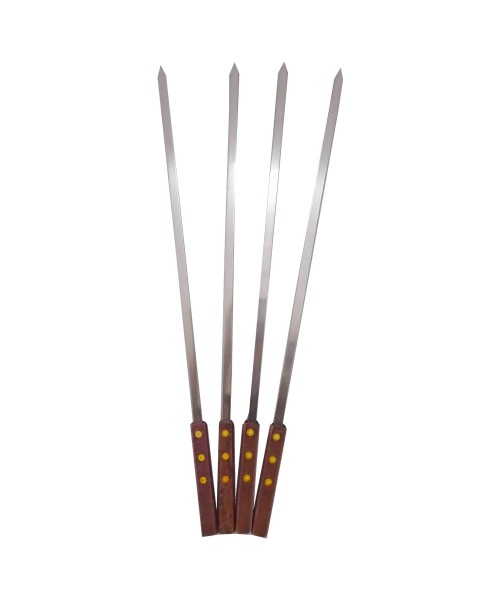 Stainless Steel BBQ Skewers W/Wood Handle (53x1)(set of 4) (3-9)