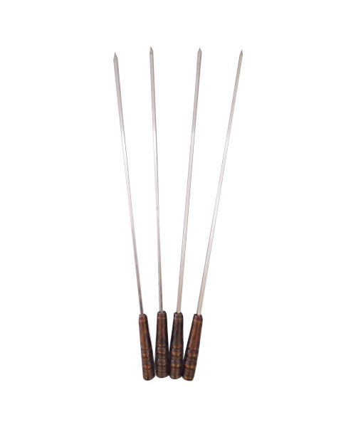 Stainless Steel BBQ Skewers W/Wood Handle (60x0.5)(set of 4) (3-12)