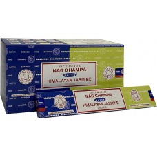 Incense - Satya Combo Pack Nag Champa & Himalayan Jasmine 16g (Box of 12)
