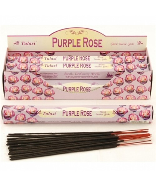 Incense - Tulasi Purple Rose (Box of 120 Sticks)