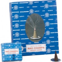 Incense - Satya Nag Champa Dhoop Cones (Box of 12).