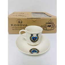 Blue Eye Coffee Cups & Saucer Set (12 pcs) (PSH14/02)