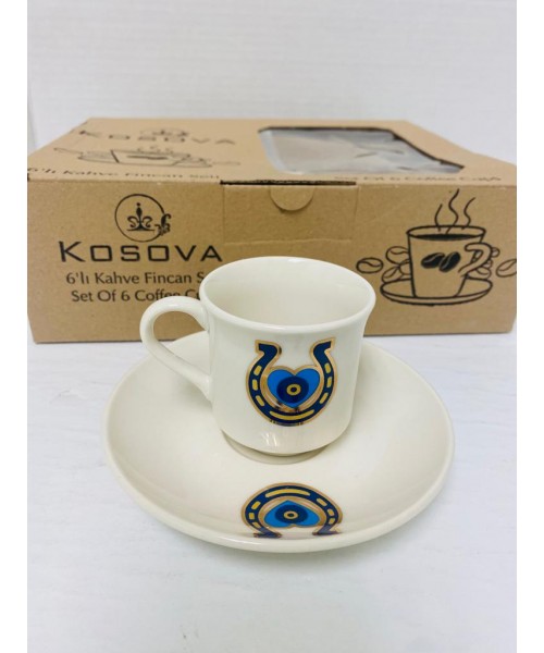 Blue Eye Coffee Cups & Saucer Set (12 pcs) (PSH14/02)