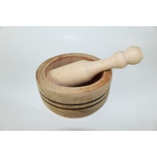 Wooden Garlic Mortar & Pestle - Small