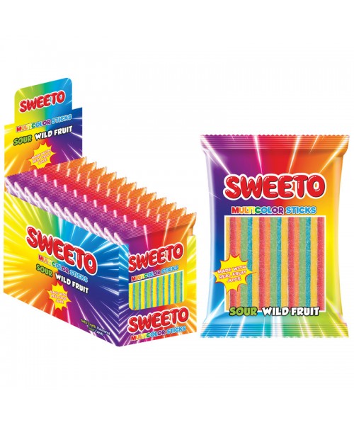 Sweeto Multicolor Sour Sticks (12 x 80 g)