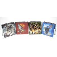 Cigarette Case - Metal Wolf & Eagle - 20 King Size (12)