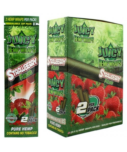Hemp Wrap - Juicy Jay's - Strawberry Fields (25 Packs)