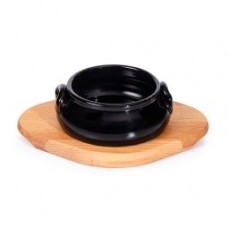 Clay Casserole Dish W/Bamboo Tray - 18cm