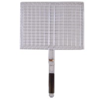 Grill Net With Wood Handle (41 CM x 41 CM) (3-15)