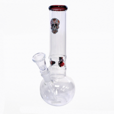 Water Pipe - 10" Clear w/Skull (1063)