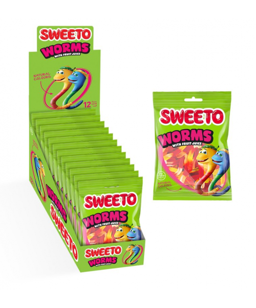 Sweeto Worms Jelly Gummies (12 x 80 g)